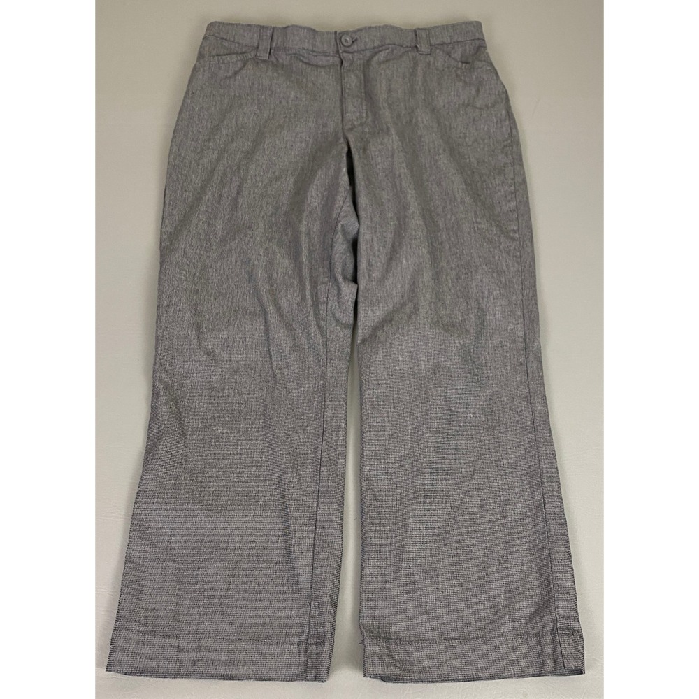 Lee Pants Women's Plus Size 18 Short Gray Cotton Blend Wide Leg‎ Casual Career